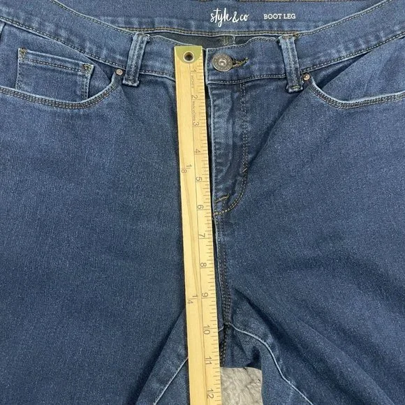 Style & Co Boot Leg Jeans Women's Size 10S (30x29) Mid-Rise Stretch Dark Denim - Picture 11 of 13